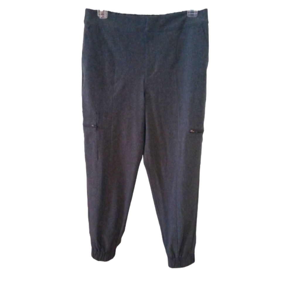 T by Talbots Cargo Joggers Heather Gray Zip Pockets Cuffed Ankle  Streetwear XS